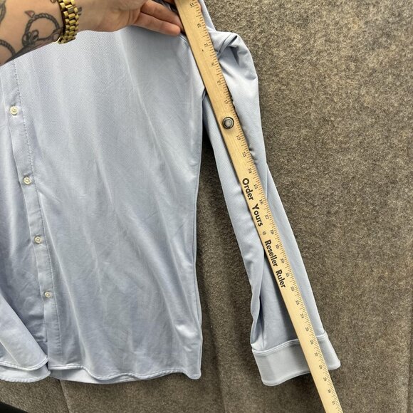 Mizzen+Main Shirt Mens 2XL Light Blue Trim Fit Stretch Performance Tech Dress - Picture 5 of 11